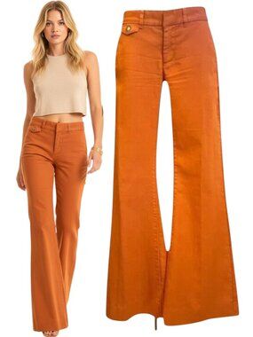 Joe Fresh Flare Jeans Mid Rise Orange Size 2